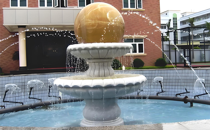 會(huì)轉(zhuǎn)動(dòng)的石雕風(fēng)水球噴泉--夏日清涼新寵！