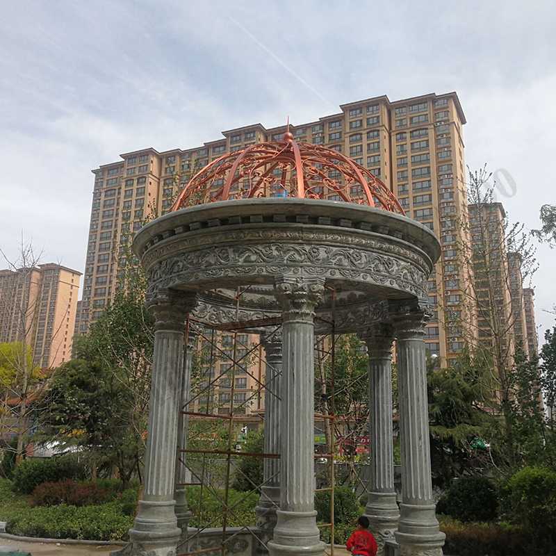 歐式景觀亭子，小區(qū)石雕涼亭，大理石石材亭子