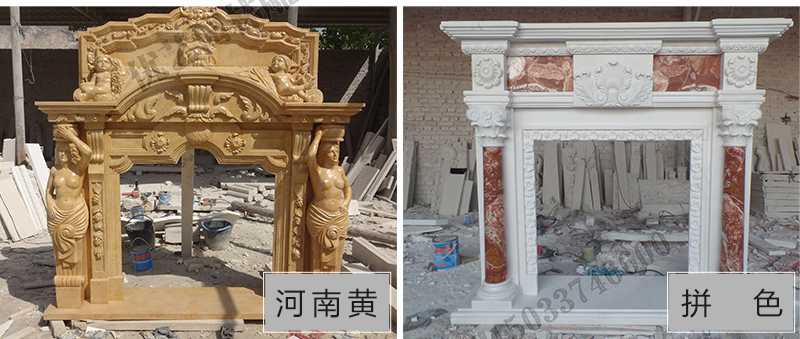 石雕壁爐架款式，定制石雕壁爐架，石雕壁爐架廠家