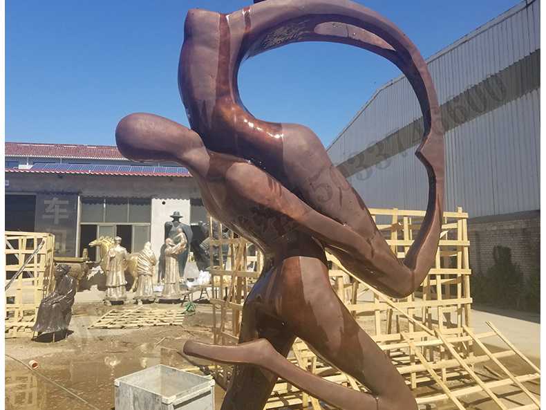 銅舞蹈人物雕塑，跳舞人物銅雕塑，純銅抽象雕塑