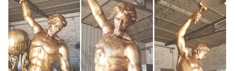 自我雕刻銅雕塑，銅人物雕塑，雕刻自我銅雕塑