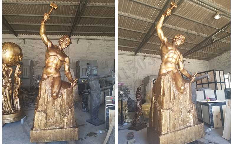 雕刻自我人物雕塑，銅雕刻自我，自我雕刻純銅雕塑