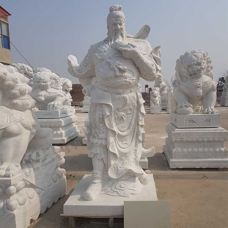 漢白玉關(guān)公像，石雕關(guān)公像，大理石關(guān)公雕像，關(guān)羽雕像，河北石雕關(guān)公廠家.jpg