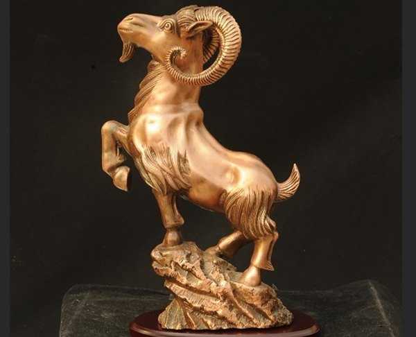 銅山羊雕塑，家居景觀雕塑