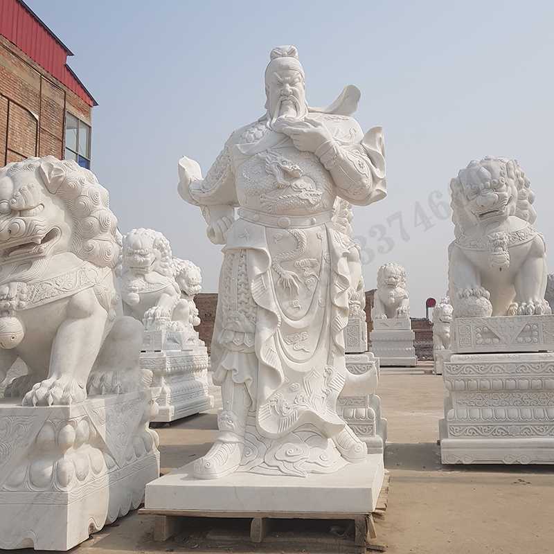 漢白玉關(guān)公像，石雕關(guān)公像，大理石關(guān)公雕像，關(guān)羽雕像，河北石雕關(guān)公廠家2.jpg