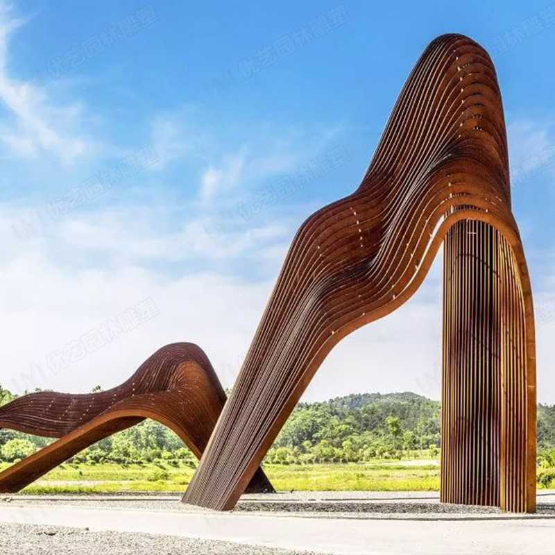 耐候鋼雕塑，景觀雕塑定制